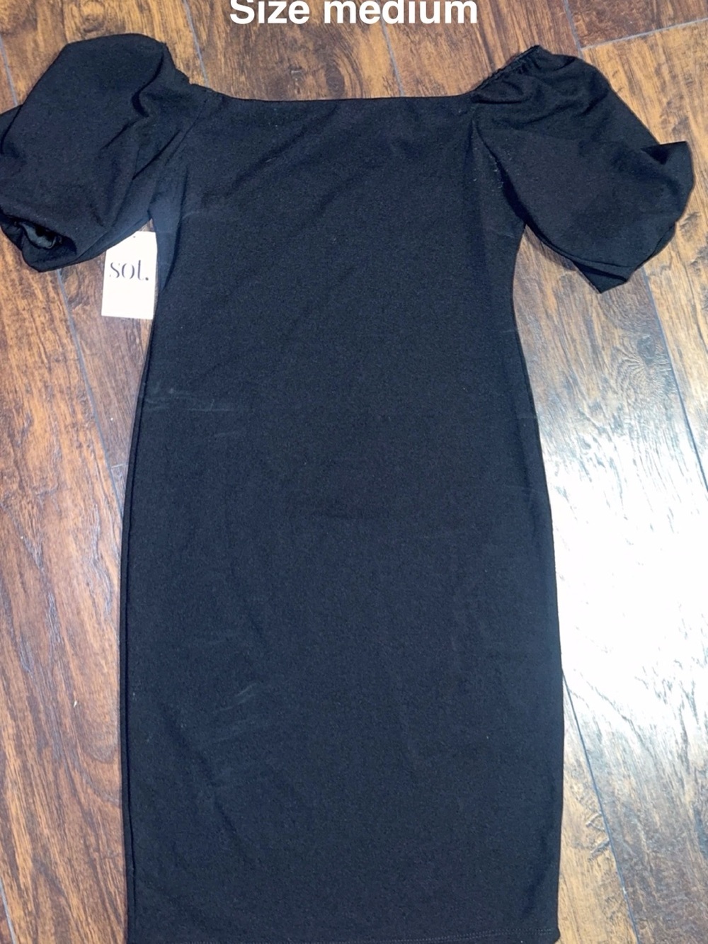 Black Puff-Sleeve Off-Shoulder Dress
